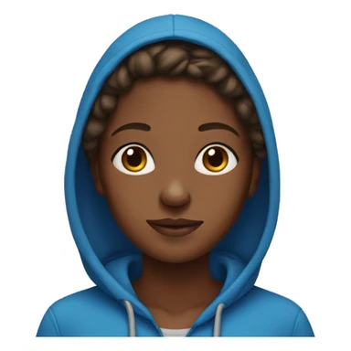 Brown skin girl with blue hoodie  sticker