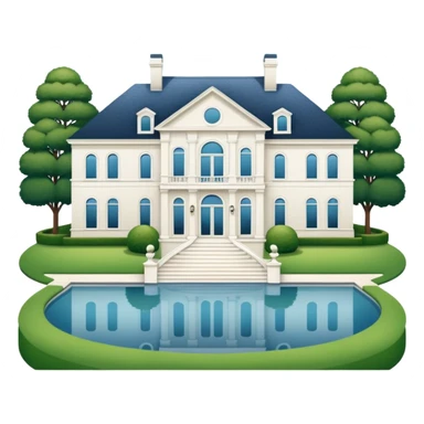 3 story white mansion on lake sticker