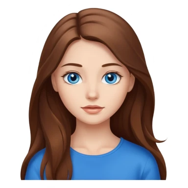 beautiful girl with long and brown hair sticker