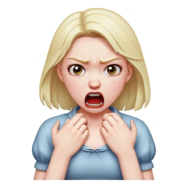 girl choking herself angry sticker