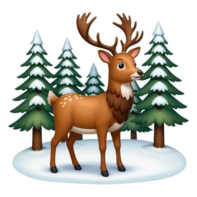 Ein Re das in einem Wald ist und es Schneit sticker