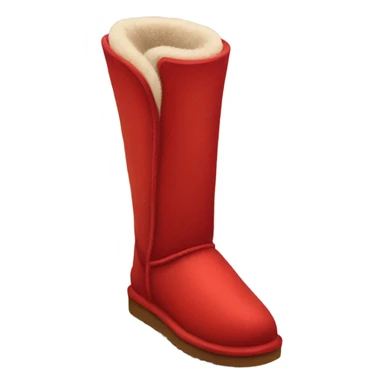 Red pair of UGG Fur boots. sticker