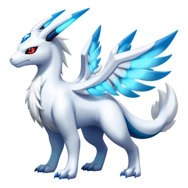 Futuristic lugia-reshiram-suicune-Glaceon-hybrid, full body sticker