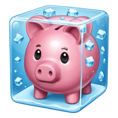 Piggy bank ice cube sticker