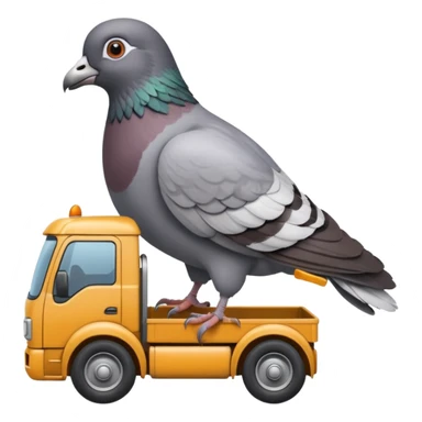 Pigeon is driving a lorry sticker