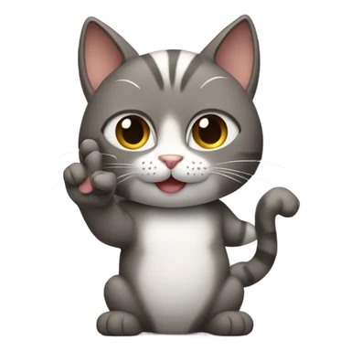 Cat giving the peace sign sticker