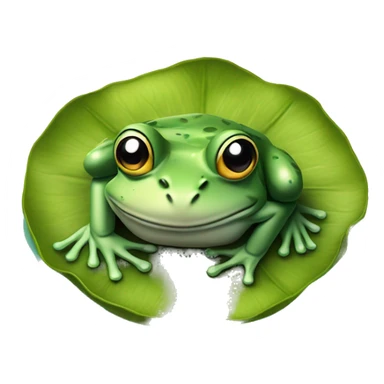 Frog looking sad but chilling on a lily pad sticker