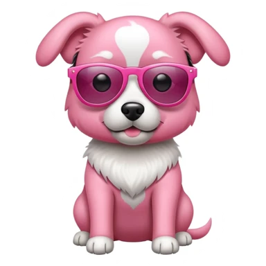 Perro de color rosa y gafas de sol sticker