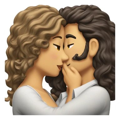 beso hombre rubio y mujer pelo rizado morena sticker