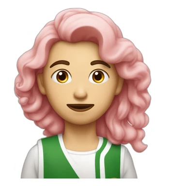 Un garcon avec un mayot de l'algerie rose qui fume une puff sticker