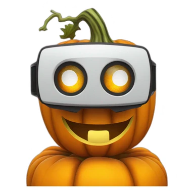 pumpkin in vr headset sticker