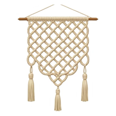 wall hanging with knotted threads sticker