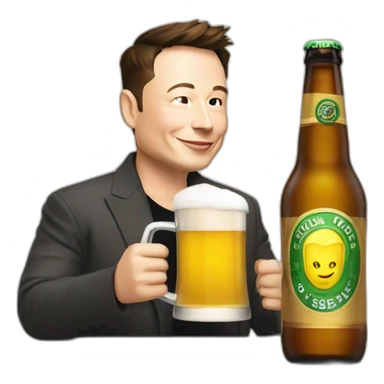 Elon musk qui boit une bière sticker