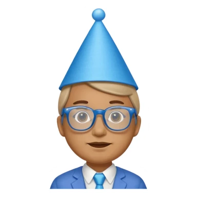party blue hat bee with glasses full body sticker