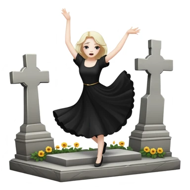 Dancing on a grave sticker