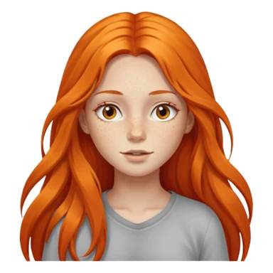 girl with very long orange hair living sticker