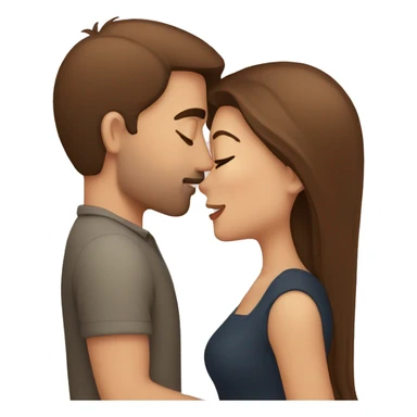 Brown hair woman kissing a men with brown hair sticker