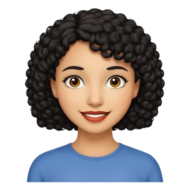 short black curly hair woman mom sticker
