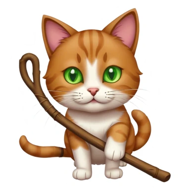 Cat have a stick  sticker