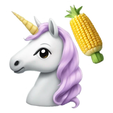 Unicorn with corn on the cob horn sticker
