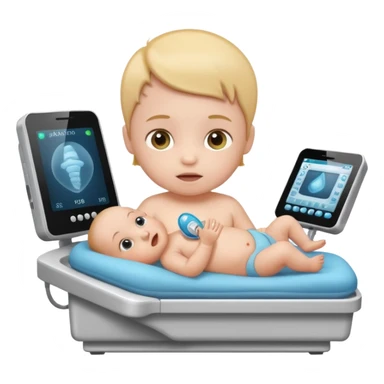White Baby ultrasound machine  sticker