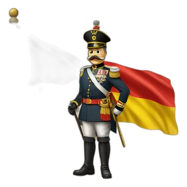 Kaiser Wilhelm II holding the flag of the German Empire sticker