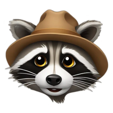 Raccoon with hat sticker