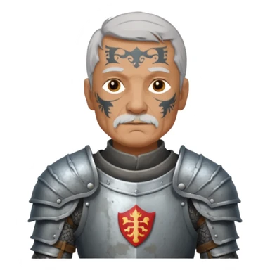 elderly tattooed knight, tattooed shoulder sticker