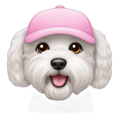 Bichon maltés gorro rosa sticker