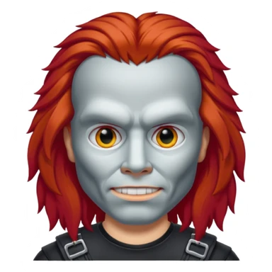 cinematic realistic Megadeth iconic red-haired mascot sticker
