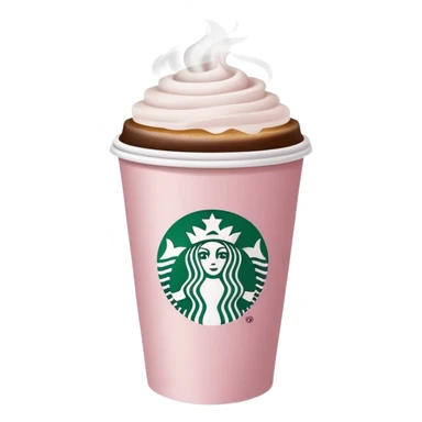 Starbucks pale pink paper cup of coffee  sticker