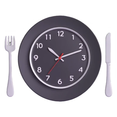 empty plate with a clock overlay, representing intermittent fasting sticker
