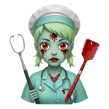 Zombie nurse in scrubs sticker