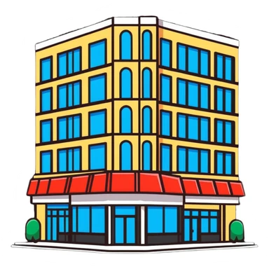 big department store with many shoppers sticker