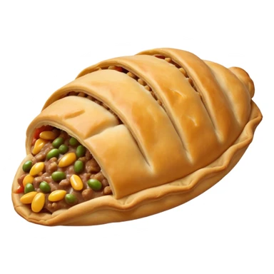 cornish pasty with crimping sticker