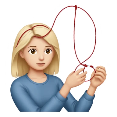 Character pulling a thread from reality, unraveling the scene sticker