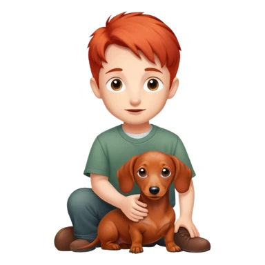 Young munchkin with a red-haired dachshund sticker
