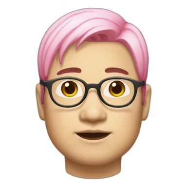 pinkhair-fat-japanese-man-redspectacle sticker