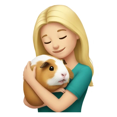 Blonde Woman hugging a guineapig sticker