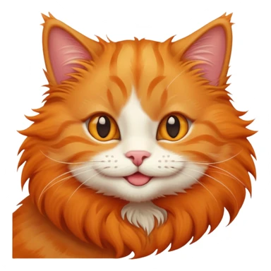 smiling ginger cat with orange fur sticker