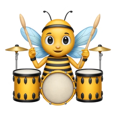 drum player bee sticker