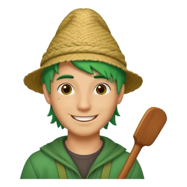 venice gondola guy green hair with hat sticker