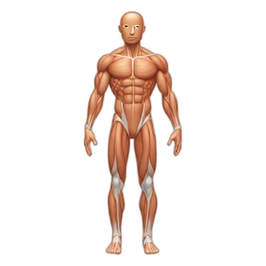 a thin body with draw anatomy muscles sticker