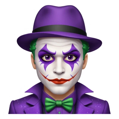 Glitter Purple and White Joker Gangster sticker