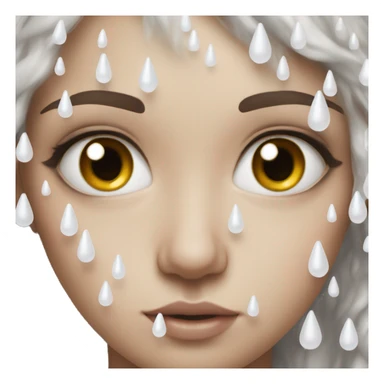 white drops on face sticker