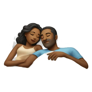 man and woman in bed sleeping sticker