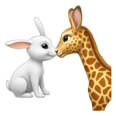 un lapin sur une girafe sticker