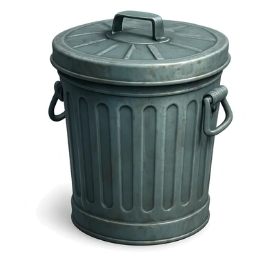 Draw a Pixar-style trash can. The trash can should be visible from the front and top. Do not use face, eye, and mouth. sticker