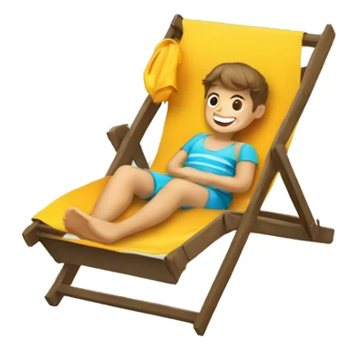 A kid relaxing in a beach chair  sticker