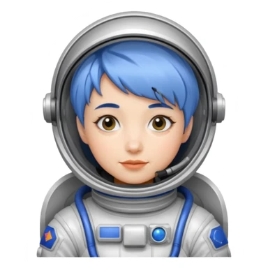 Female astronaut with short blue hair sticker